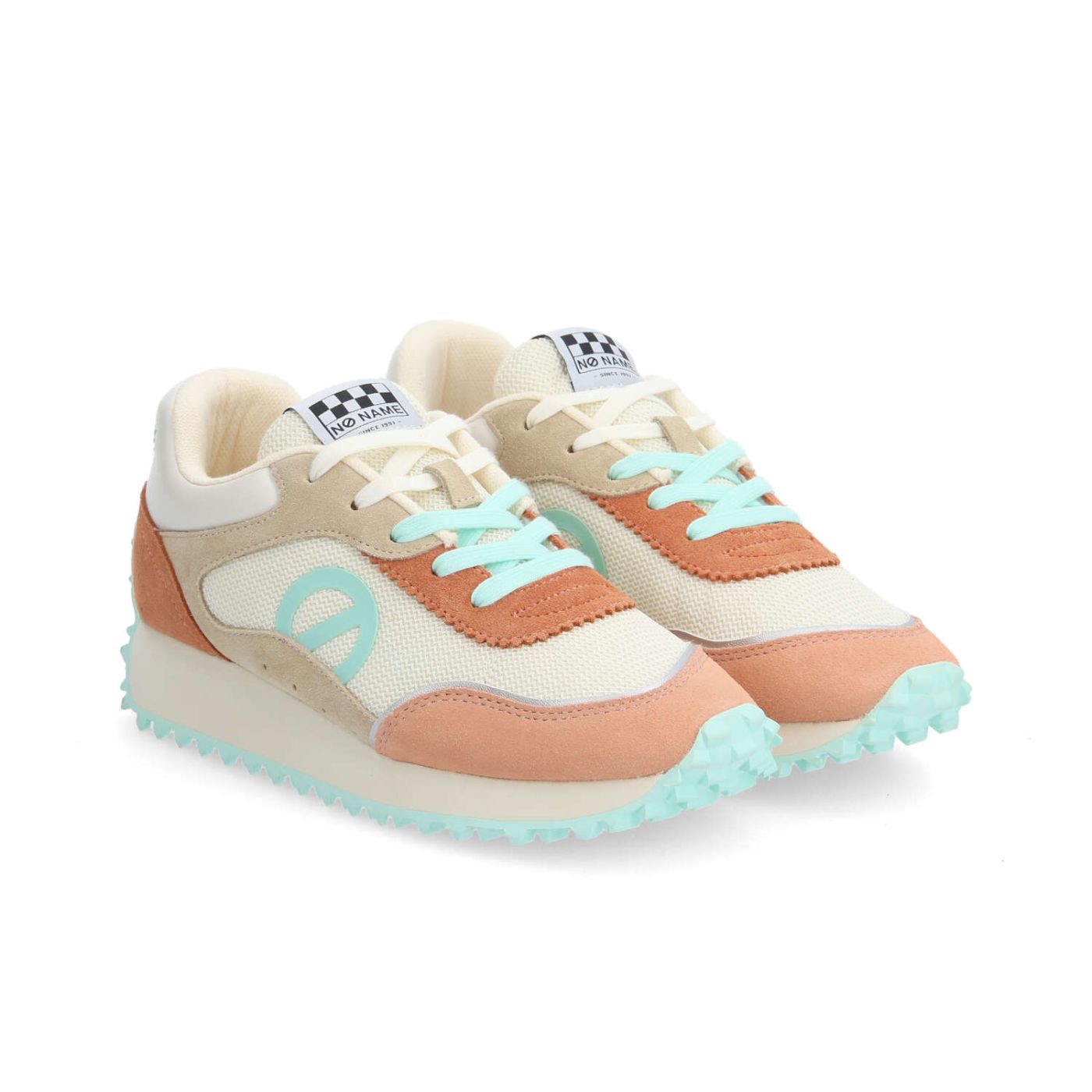 PUNKY JOGGER W - KNIT/SUEDE/SUED - BIANCO SPORCO/MELONE/TURCHESE